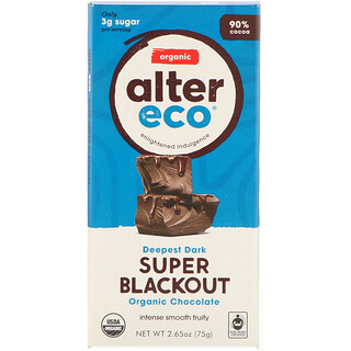 Alter Eco, Organic Chocolate, Deepest Dark Super Blackout, 2.65 oz (75 g)